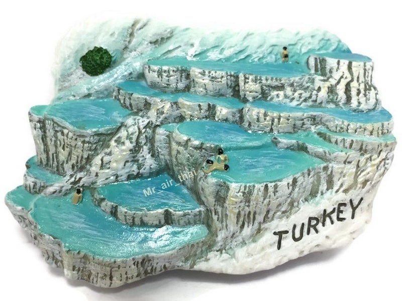 WitnyStore Tiny 2Â½" Pamukkale in Denizli Turkey TÃ¼rkiye Magnet - Miniature Hand Made Resin 3D Asia Landmark Tourist Attractions Decorative Refrigerator Fridge Magnets DÃ©cor Collectible Souvenirs Gifts - Image 1
